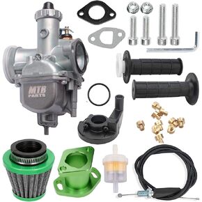 VM22 Carburetor Predator 212CC 196cc CT200U KT196 Moto Mini Bike Race and Go Kart 6.5HP Baja Warrior Heat - Includes MB165 MB200 Air Filter Kit & Cable Accelerator Throttle Control Handle (black)