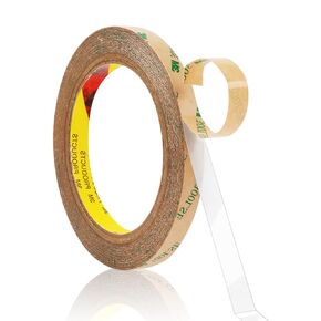 300LSE Double Sided Tape, 0.39in×45ft Clear Adhesive Mounting Tape Heavy Duty, Removable Picure Hanging Strips, Transparent Scrapbook Stickers, Thin Sticky Tape for Craft, Poster, Gift, LED Strips