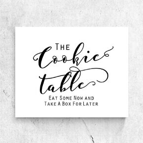 Rustic Wedding Reception Signs - Cookie Table Sign - Baby Shower Cookie Favors - Boy Girl Baby Shower Cookies - Wedding Cookie Favors - 8x10 Inches