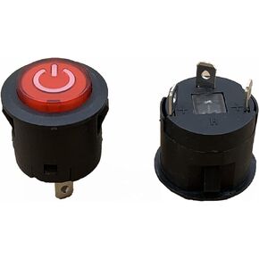 weelye 2PCS Push Button Power Supply Switch Start Button Switch for ChildrenElectric Powered Wheel Replacement Parts Kids Ride-On Car Toys Accessory Self Locking Glowing with LED Light