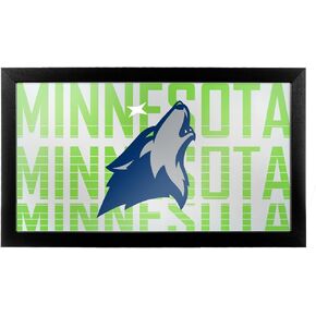 Trademark Gameroom NBA1500-MT3 NBA Framed Logo Mirror - City - Minnesota Timberwolves