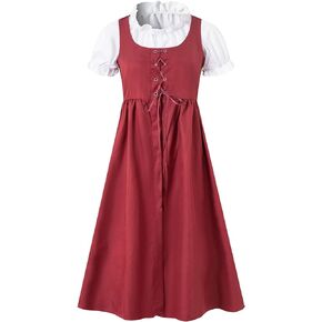 Girls Renaissance Dress Medieval Red Dress Princess Child Dress Up Costume