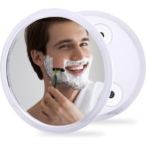 Fogless Shower Mirror for Shaving and Makeup with 3 Removable Powerful Suction Cups, Shatterproof Anti Fog Mirror for Shower and Bathroom, Glassless Safety Kids Mirror