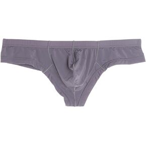 Men's Smooth Ice Silk Solid Color U Convex Pouch Boxer Shorts Underwear Half Back Panties