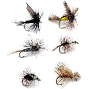 Fly Fishing Flies Assortment, Fishing Flies for Trout in 6 Patterns with Fly Box | Trout Flies | Dry Flies for Trout