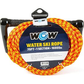 WOW Sports - Water Ski Rope for Wakeboard, Wakesurf, & Water Skiers - 75 ft - UV Treated - W/Floating Handle