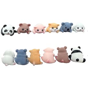 6Pcs Creative 3D Craft Figurine Computer Monitor Decor,Car Central Control Screen and TV Decorations,Personalized Animal Collectible Figurines Mascot Resin Crafts for Home Office Decoration