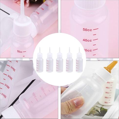 POPETPOP 50ml Milk Feeding Bottle for Pets Hand Feeding Kit for Puppies Kitten Newborn Small Animals Care Pet Supply 5pcs in Saudi Arabia
