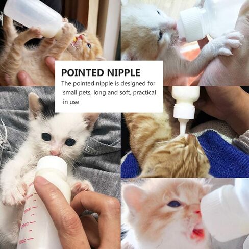 POPETPOP 50ml Milk Feeding Bottle for Pets Hand Feeding Kit for Puppies Kitten Newborn Small Animals Care Pet Supply 5pcs in Saudi Arabia