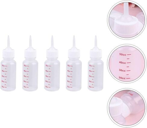 POPETPOP 50ml Milk Feeding Bottle for Pets Hand Feeding Kit for Puppies Kitten Newborn Small Animals Care Pet Supply 5pcs in Saudi Arabia