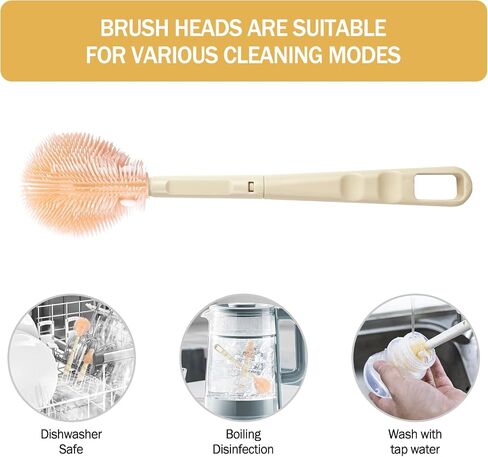 Baby Bottle Brush,5 in 1 Bottle Cleaner Brush Travel Kit with Extendable Silicone Bottle Brush,Nipple Brush,Straw Brush,Soap Dispenser & Organizer Case (Purple) in Saudi Arabia