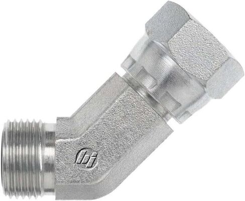 FS6502-04-04-FG تركيب ختم الوجه على شكل حرف O من الفولاذ المطروق 45 درجة، 9/16 بوصة - 18 NPT × 9/16 بوصة - 18 خيط NPT، 1/4 بوصة ختم وجه ذكر × 1/4 بوصة وجه أنثى دوار الختم in Saudi Arabia