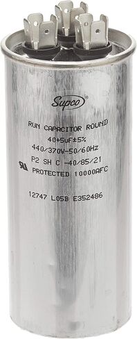 SUPCO CD40+5X440R مكثف تشغيل المحرك المزدوج، مستدير، 40 + 5 Mfd x 440V، قطر 2.00 بوصة، ارتفاع 4.5 بوصة in Saudi Arabia
