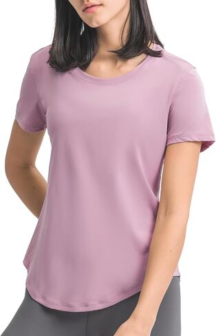 Women's Yoga Short Sleeve Workout Shirt Yoga T-Shirt Athletic Tee Top in Saudi Arabia