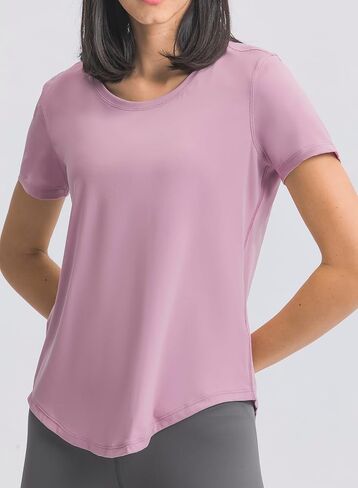 Women's Yoga Short Sleeve Workout Shirt Yoga T-Shirt Athletic Tee Top in Saudi Arabia