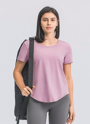 Women's Yoga Short Sleeve Workout Shirt Yoga T-Shirt Athletic Tee Top in Saudi Arabia