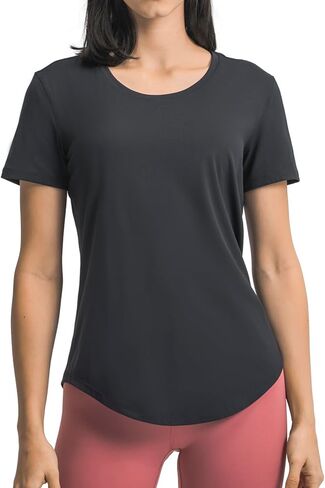 Women's Yoga Short Sleeve Workout Shirt Yoga T-Shirt Athletic Tee Top in Saudi Arabia