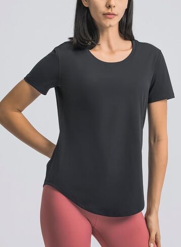 Women's Yoga Short Sleeve Workout Shirt Yoga T-Shirt Athletic Tee Top in Saudi Arabia