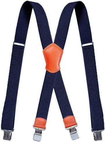 حمالات Cedrainy للرجال X مشبك خلفي قابل للتعديل شديد التحمل مع دعامات مرنة بعرض 1.6 بوصة in Kuwait