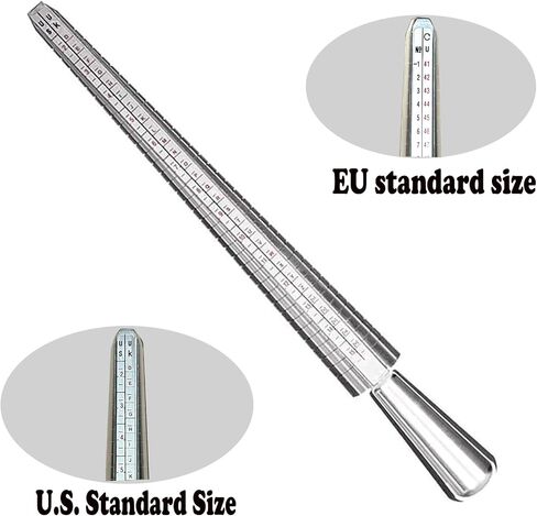 Ring Sizer Measuring Tool Set, Metal Ring Mandrel Ring Sizer Measurement Tool, Measure Ring Size Finger Sizing Set, Jewelry Making Tool US Size 1-13 in Saudi Arabia