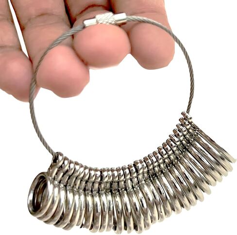 Ring Sizer Measuring Tool Set, Metal Ring Mandrel Ring Sizer Measurement Tool, Measure Ring Size Finger Sizing Set, Jewelry Making Tool US Size 1-13 in Saudi Arabia