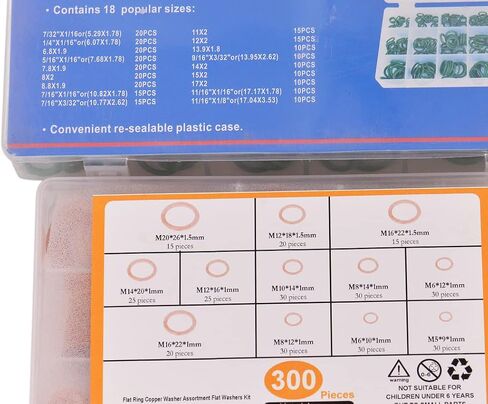 مجموعة متنوعة من حلقات النتريل 270 قطعة (ألومنيوم، طقم غسالة + 270 حلقة دائرية) in Kuwait