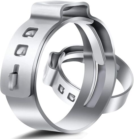 50 حزمة 3/8 بوصة PEX Cinch Clamp Rings 304 الفولاذ المقاوم للصدأ Cinch Cinch حلقات تجعيد قرصة المشابك 3/8 "ستبليس خرطوم أذن واحد المشبك لأنابيب PEX وصلات تركيب الأنابيب in Kuwait