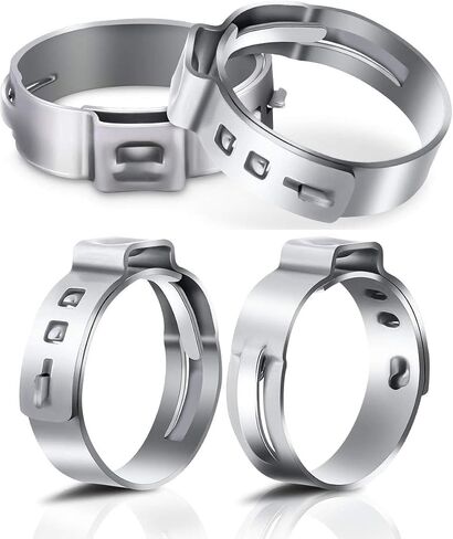 50 حزمة 3/8 بوصة PEX Cinch Clamp Rings 304 الفولاذ المقاوم للصدأ Cinch Cinch حلقات تجعيد قرصة المشابك 3/8 "ستبليس خرطوم أذن واحد المشبك لأنابيب PEX وصلات تركيب الأنابيب in Kuwait