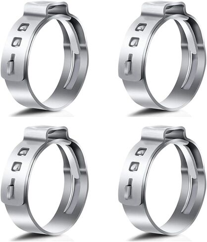 50 حزمة 3/8 بوصة PEX Cinch Clamp Rings 304 الفولاذ المقاوم للصدأ Cinch Cinch حلقات تجعيد قرصة المشابك 3/8 "ستبليس خرطوم أذن واحد المشبك لأنابيب PEX وصلات تركيب الأنابيب in Kuwait