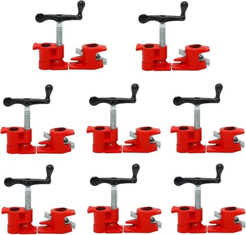 YaeTek 8 عبوات من مشابك أنابيب لصق الخشب مقاس 1/2 بوصة، مشابك حديدية شديدة التحمل، مشابك أنابيب النجارة سريعة الفك (8 قطع، 1/2 بوصة) in Kuwait