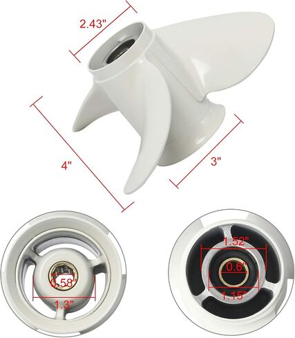 NovelBee سبائك الألومنيوم قارب المروحة لياماها 9.9-15 HP محرك خارجي (9 1/4x10-J) in Saudi Arabia