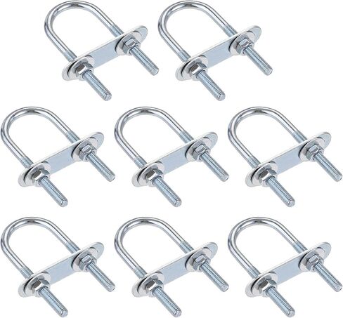 uxcell Round U-Bolts 8 Sets 1.34"(34mm) Inner Width 75mm Length Steel M6 with Nut, Plate, Washer in Saudi Arabia