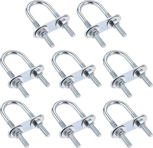 uxcell Round U-Bolts 8 Sets 1.34"(34mm) Inner Width 75mm Length Steel M6 with Nut, Plate, Washer in Saudi Arabia