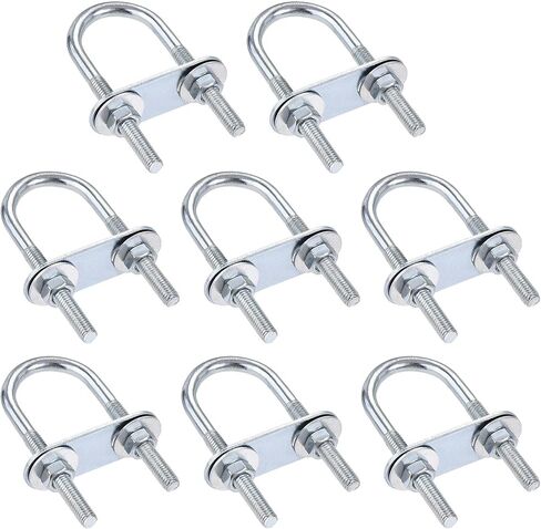 uxcell Round U-Bolts 8 Sets 1.34"(34mm) Inner Width 75mm Length Steel M6 with Nut, Plate, Washer in Saudi Arabia