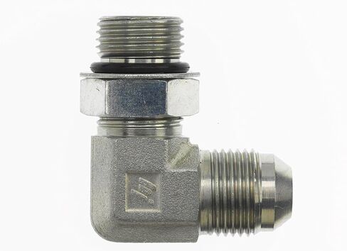 Brennan Industries 6801-08-04-NWO-FG تركيب أنبوب الكوع من الفولاذ المطروق 90 ​​درجة، 3/4 بوصة - 16 SAE × 7/16 بوصة -20 خيط SAE ORB، 1/2 بوصة ذكر JIC × 1/2 بوصة ذكر قابل للتعديل يا الدائري بوس in Kuwait