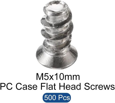 MECCANIXITY 500Pcs Computer Countersunk Flat Head Screws, M5 x 10mm Cross Flat Phillips Head Screw Computer Laptop PC Case Replacement Fan Mount Screws,Black in Saudi Arabia