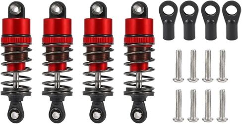 AMK 4pcs RC Shocks Oil Leakproof 1/10 RC Shocks 52mm-120mm for 1/10 RC Buggy Truggy On Road Touring Drift Cars Monster Trucks Upgrade Parts (1/10 RC Shocks 95mm Red) in Saudi Arabia