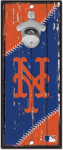 WinCraft MLB New York Mets 5x11 Wood Sign Bottle Opener, Team Colors, 5"x11" in Saudi Arabia