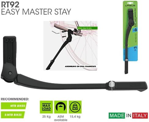 RT92 - Easy Master Stay Rear Alloy Kickstand for Oval Chain Stay in Saudi Arabia