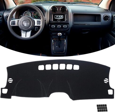 KEYOOG Dashboard Cover Dash Mat Fit for Je-ep Wrangler JK 2017-2011 (for JK Body Code),Car Dash Board Mat Anti-Glare Carpet,Non-Slip Pad Sunshield Protector (Black) in Kuwait