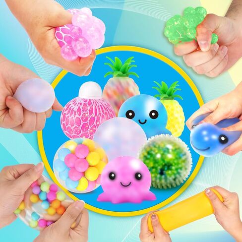 كرات الضغط فيدجيت للبالغين 28 حزمة: KLT كرة تخفيف التوتر، ألعاب فيدجيت، كرات الضغط، مجموعة كرات إسفنجية للبالغين، جوائز بالجملة، هدايا الحفلات in Kuwait