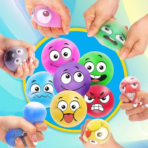 كرات الضغط فيدجيت للبالغين 28 حزمة: KLT كرة تخفيف التوتر، ألعاب فيدجيت، كرات الضغط، مجموعة كرات إسفنجية للبالغين، جوائز بالجملة، هدايا الحفلات in Kuwait