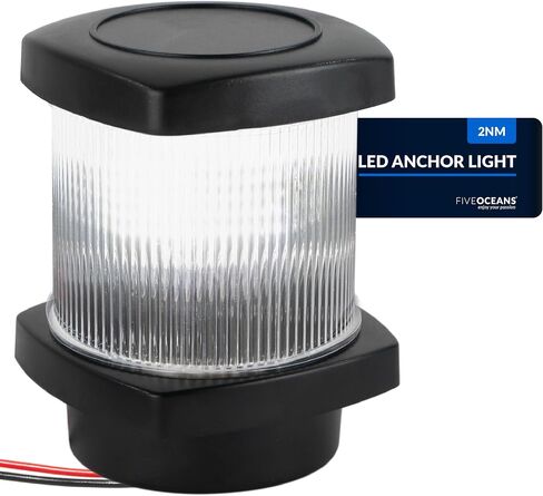 Five Oceans LED Anchor Light, Boat Navigation Lights, High Performance Polycarbonate Housing, 12V DC, Meets USCG 2 NM Rule, Vertical Mount for Sailboats - FO4683 in Saudi Arabia