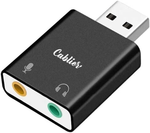 USB External Sound Card Adapter with 3.5mm TRRS Headphone-Speaker and Microphone Audio Jack - Compatible with Laptop, Desktops, Windows, MAC, PC, PS5, PS4 - Plug and Play (No Drivers Needed) in Saudi Arabia