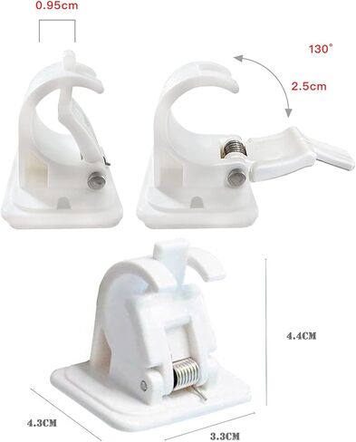 حامل دعامة قضيب ستارة ذاتي اللصق، 10 قطع بدون مثقاب حامل قضيب ستارة جداري ودعامات قضيب المناشف للحمام المنزلي واستخدام الفندق، أبيض in Kuwait