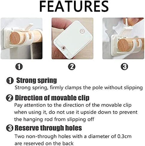 حامل دعامة قضيب ستارة ذاتي اللصق، 10 قطع بدون مثقاب حامل قضيب ستارة جداري ودعامات قضيب المناشف للحمام المنزلي واستخدام الفندق، أبيض in Kuwait