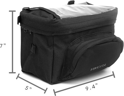 حقيبة مقود الدراجة من Vincita أساسية مع غطاء مطر مقاوم للماء - تثبيت الحزام، حقيبة الخريطة - حقيبة أمامية للدراجة قابلة للطي، دراجة الطريق، دراجة جبلية - حقيبة مقود الدراجة ملحقات الدراجة in Kuwait