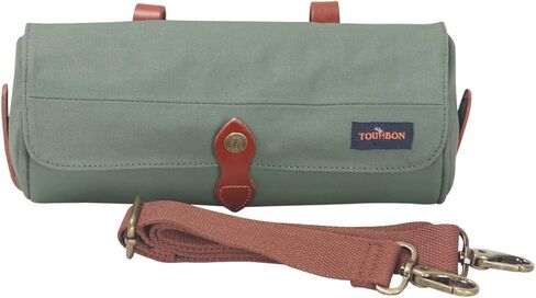 TOURBON Waxed Canvas Bicycle Top Tube Bag Bike Handlebar Basket (Green Flower) in Kuwait