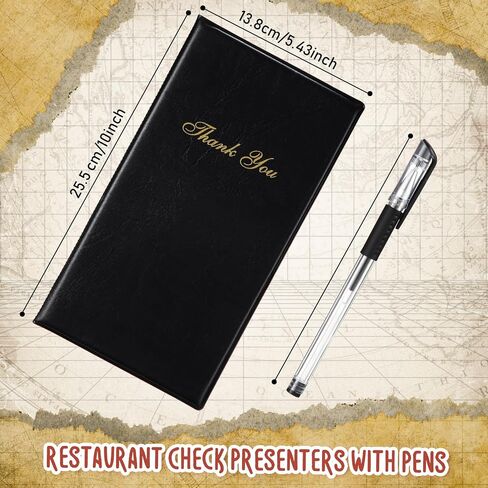36 Pcs Check Presenters for Restaurants Guest Check Card Holder with Gold Thank You Imprint Black Restaurant Bill Book Tip Check Holders Guest Checkbook for Servers with 36 Pcs Ink Pens in Saudi Arabia