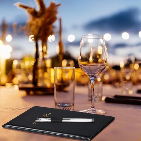 36 Pcs Check Presenters for Restaurants Guest Check Card Holder with Gold Thank You Imprint Black Restaurant Bill Book Tip Check Holders Guest Checkbook for Servers with 36 Pcs Ink Pens in Saudi Arabia